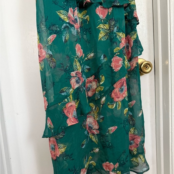 Teal Green Floral Maxi Dress - Picture 7 of 7